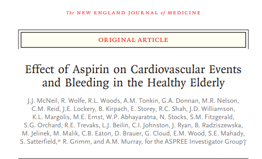 아스피린,심혈관 질환의 일차적 예방 가능성