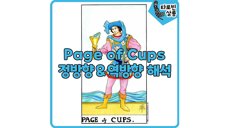 [웨이트 카드 해석] Page of Cups 페이지 컵 타로 카드 정방향 & 역방향 해석