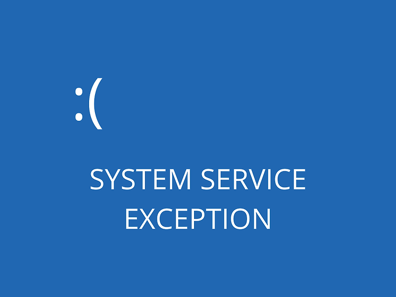블루스크린 SYSTEM_SERVICE_EXCEPTION 원인과 해결법