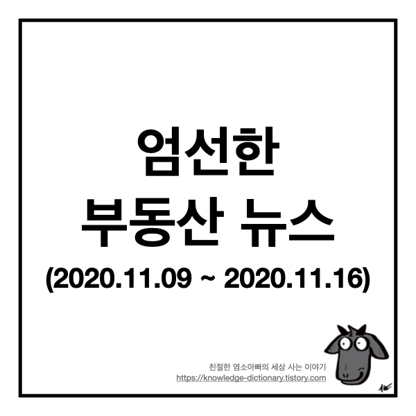 염소아빠가 엄선한 부동산 뉴스 - 2020년 11월 9일 ~ 11월 16일