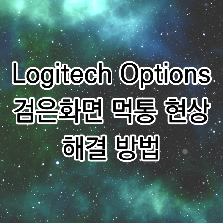 Logitech Options 먹통 검은화면 오류현상 해결방법