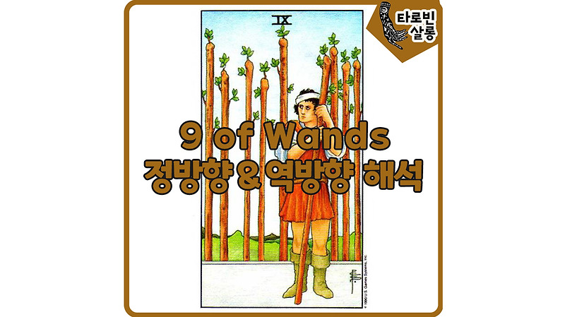 [웨이트 카드 해석] 9 of Wands 9완드 타로 카드 정방향 & 역방향 의미 해석