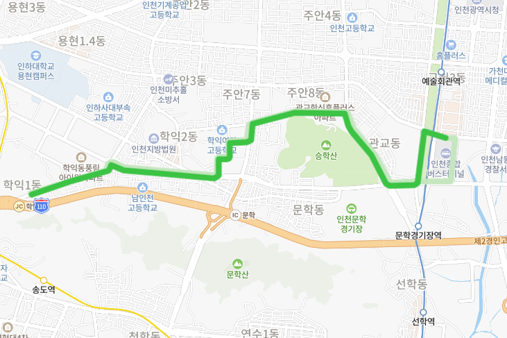 [인천] 520번버스 시간표,  노선,요금 :  학익고, 롯데백화점, 인천터미널, 인명여고
