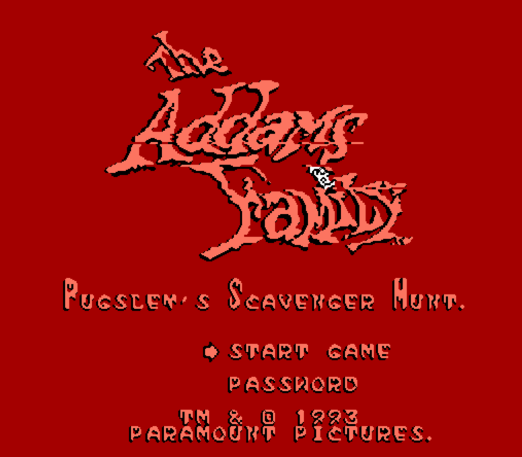 NES ROMS - The Addams Family Pugsley's Scavenger Hunt (EUROPE / 유럽판 롬파일 다운로드)