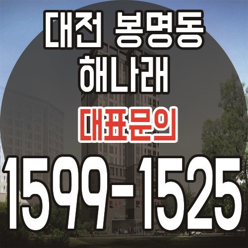 대전 봉명동 도시형 생활주택 해나래 바로 입주 가능 아파트 분양안내!