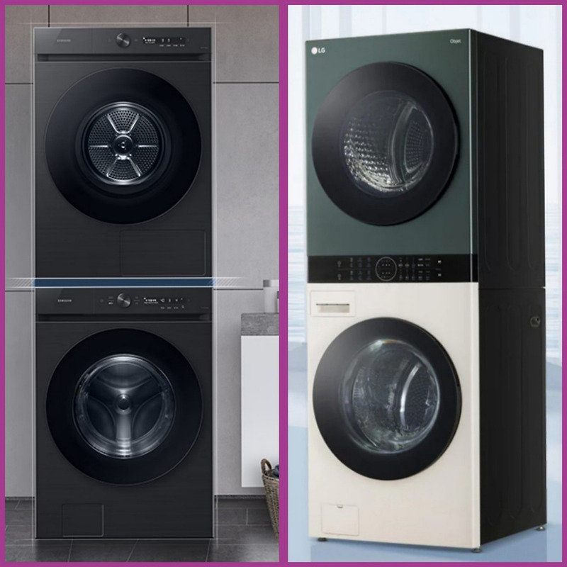 삼성, LG 세탁기 건조기 가격 비교 및 장단점 (비스포크, 올인원 컨트롤, 그랑데, 트롬, 워시타워)