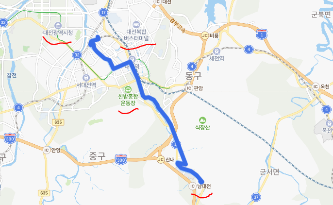 [대전] 511번 버스 시간표,  노선 정보 : 대전역, 중앙로역, 선병원