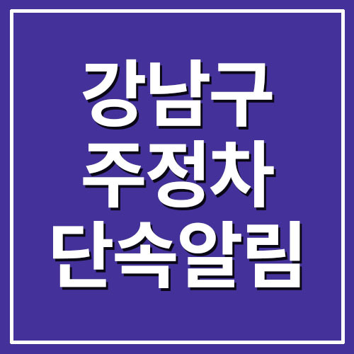 서울 강남구 주정차 단속 알림 서비스 가입 바로가기