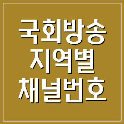국회방송 지역별 채널번호