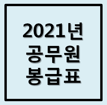 2021년 공무원 봉급표