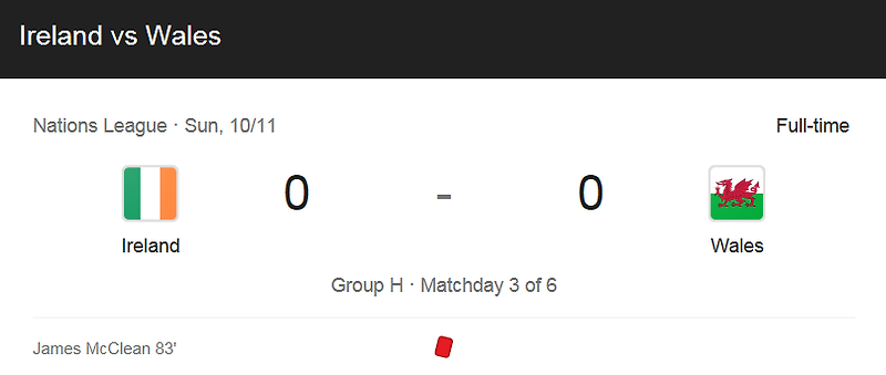 20/21 네이션스리그 - 아일랜드 VS 웨일스 (0 : 0) 하이라이트