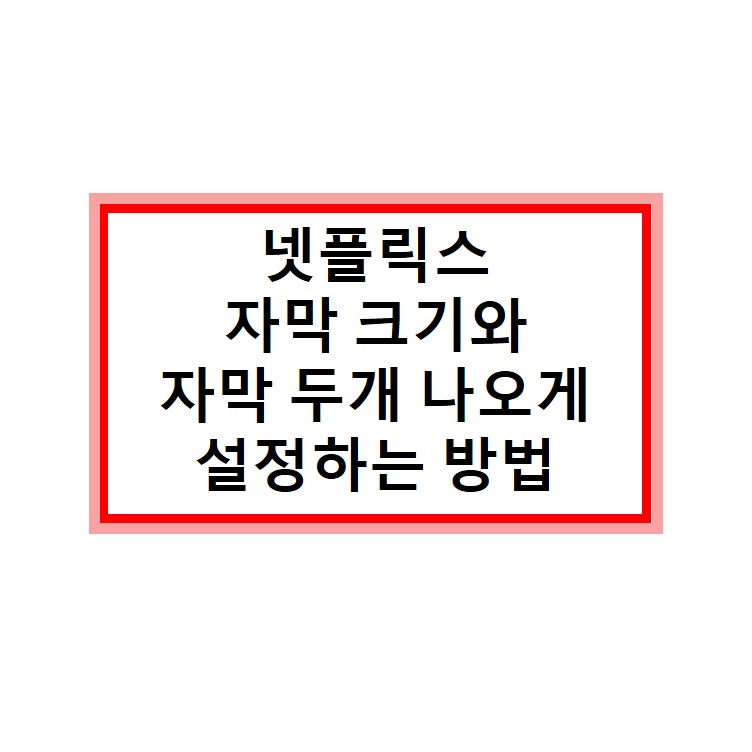 넷플릭스 자막 설정으로 크기 두 개 동시에!! 보기쉽고 영어공부도!!