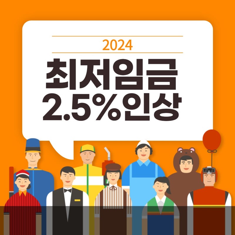 2024년 최저임금 2.5% 240원 인상 결정