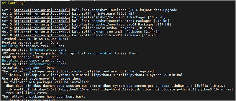 [Kali Linux] 칼리 리눅스 Unable to locate package