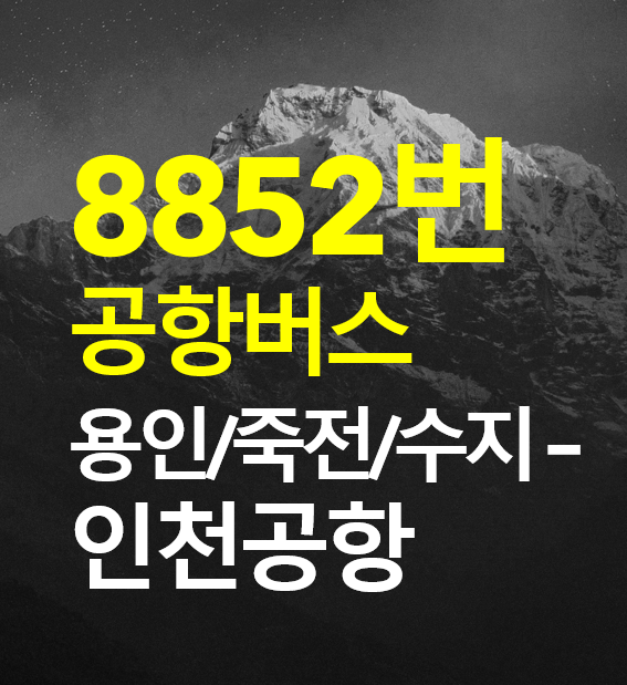 용인/죽전/수지 - 인천공항 8852 공항버스 안내, 버스타고 앱