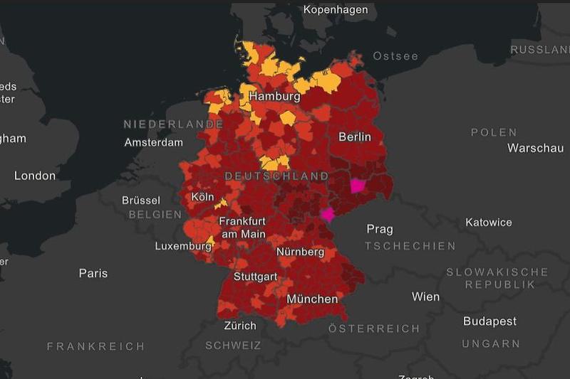 독일 내 코로나 위험지역 (Resikogebiete) 2021년 1월!