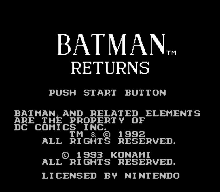 NES ROMS - Batman Returns (EUROPE / 유럽판 롬파일 다운로드)