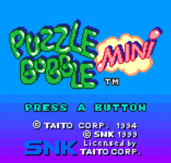 퍼즐 보블 미니 - パズルボブルミニ Puzzle Bobble Mini (네오지오 포켓 컬러 ネオジオポケットカラー Neo Geo Pocket Color)