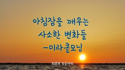 아침잠을 깨우는 사소한 변화들 - 미라클모닝