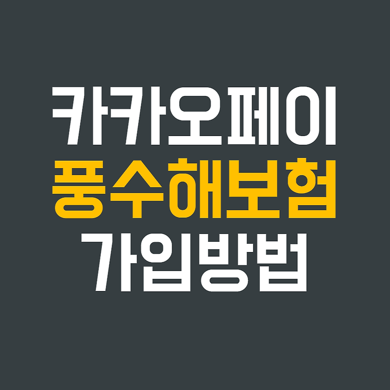 서울시 소상공인들을 위한 카카오페이 풍수해 보험 무료 신청 안