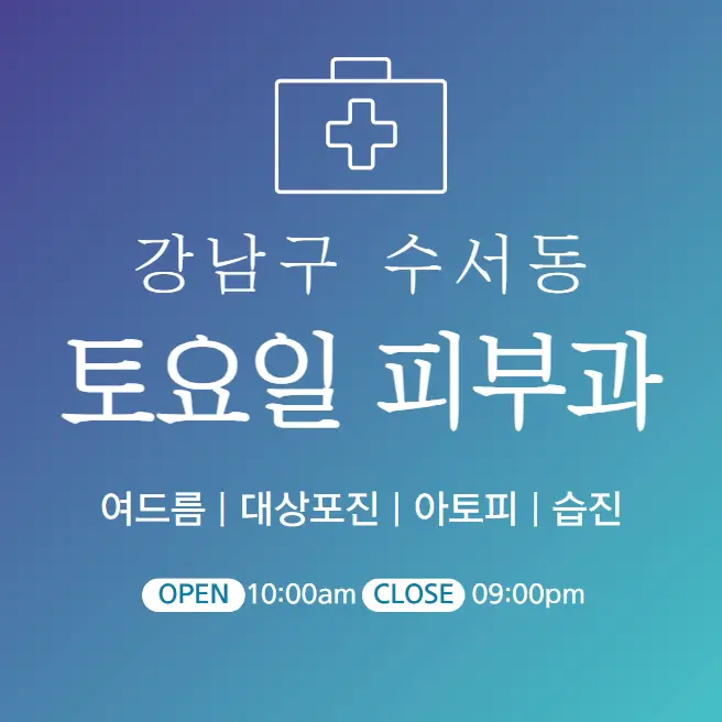 강남구 수서동 토요일 피부과 병원 진료 근처 잘하는 11곳 찾기