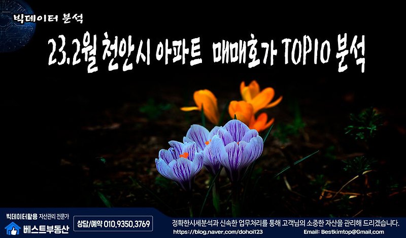 23.2월 천안시(서북/동남) 아파트 매매호가 TOP10 분석 !!!