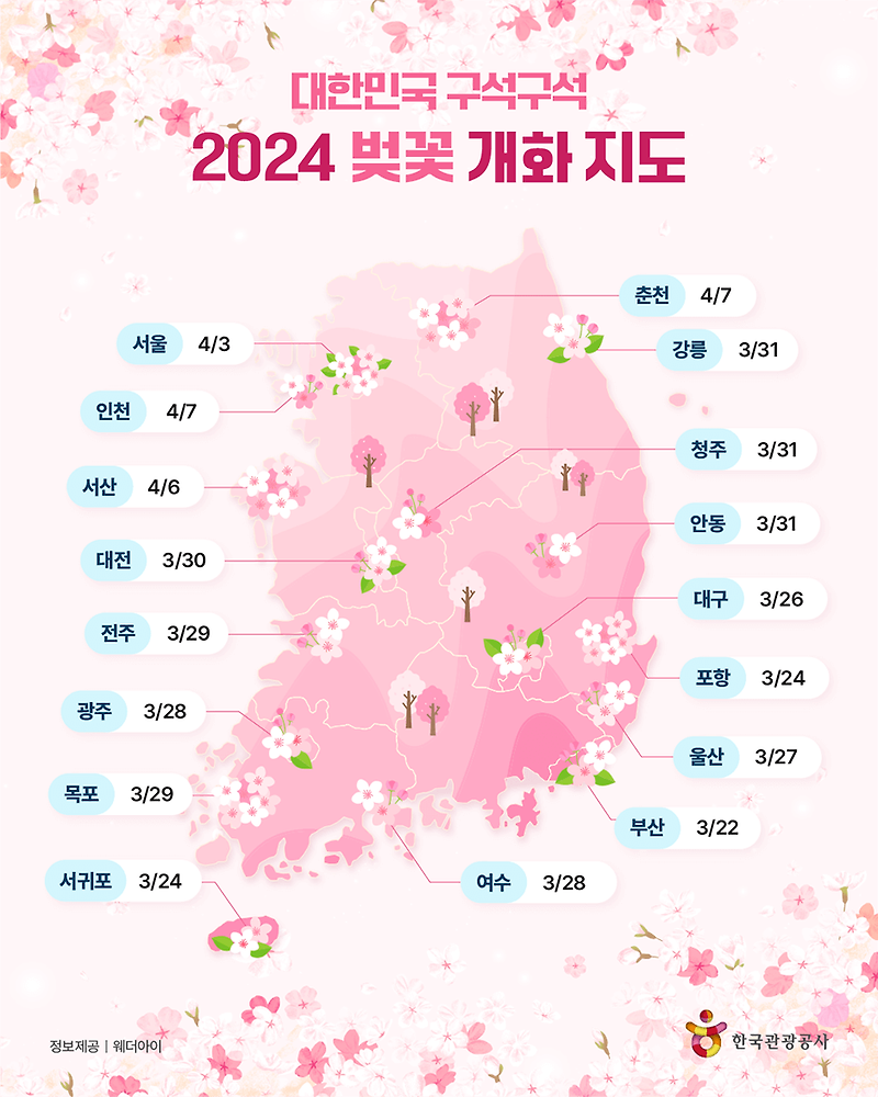 2024년 벚꽃 드라이브 코스 추천,벚꽃놀이 명소 바로 알아보세요!