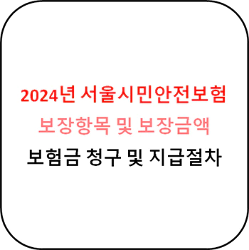 2024년 서울시민안전보험 상세정보