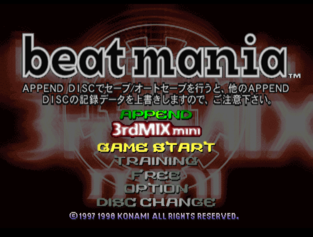 코나미 / 리듬 게임 - 비트매니아 어펜드 서드 믹스 미니 ビートマニアアペンドサードミックスMini - Beatmania Append 3rd Mix Mini (PS1 - iso 다운로드)