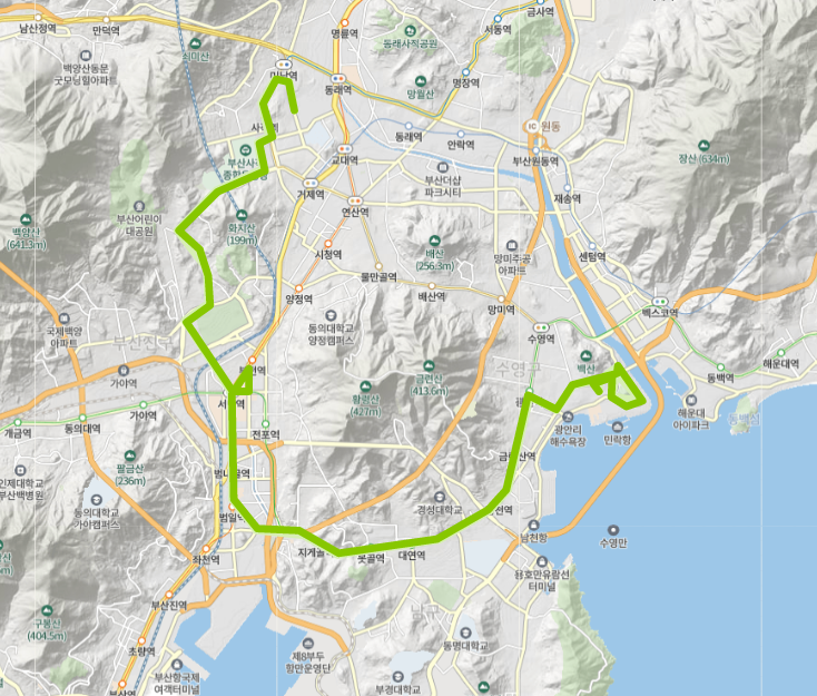 부산 83-1번버스 노선, 시간표 :: 부산MBC, 경성대, 서면역, 미남역