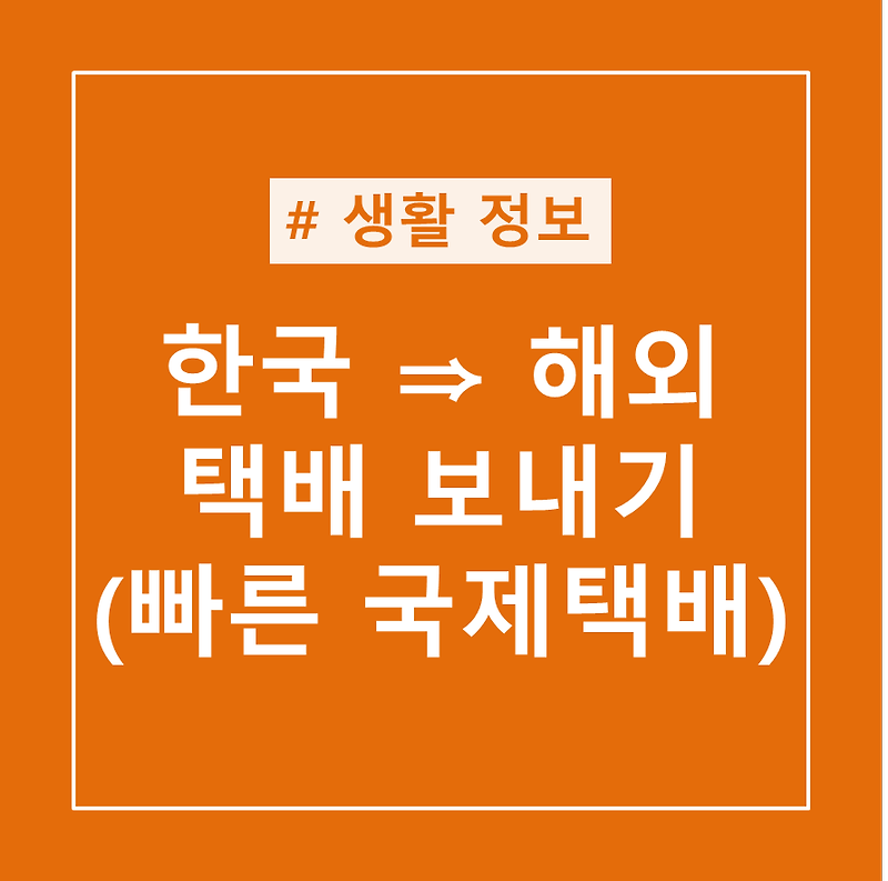 한국에서 해외로 택배보내는 방법 (SPEEDYEMS, DHL 이용후기)