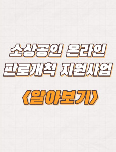 서울시 소상공인 온라인 판로개척 지원사업(일반) 신청대상 및 방법