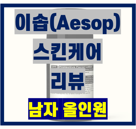 남자스킨케어 이솝(Aesop) 올인원 제품 리뷰(로션과 선크림을 한번에)