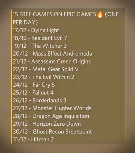 Is it a rumor or a fact? epicgames store holiday free games