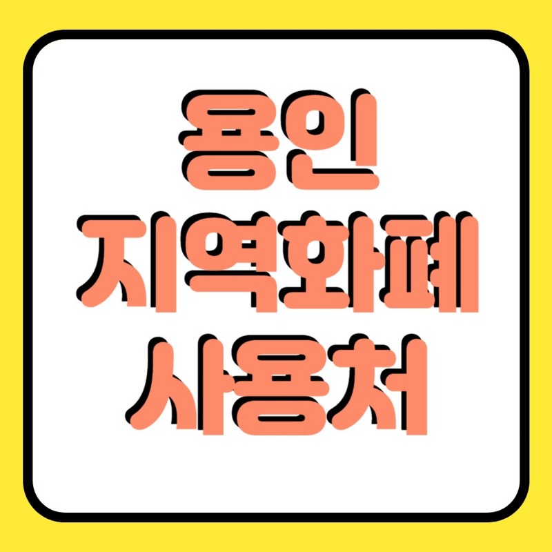 용인 지역화폐 사용처 (경기 지역화폐 사용처) 재난지원금