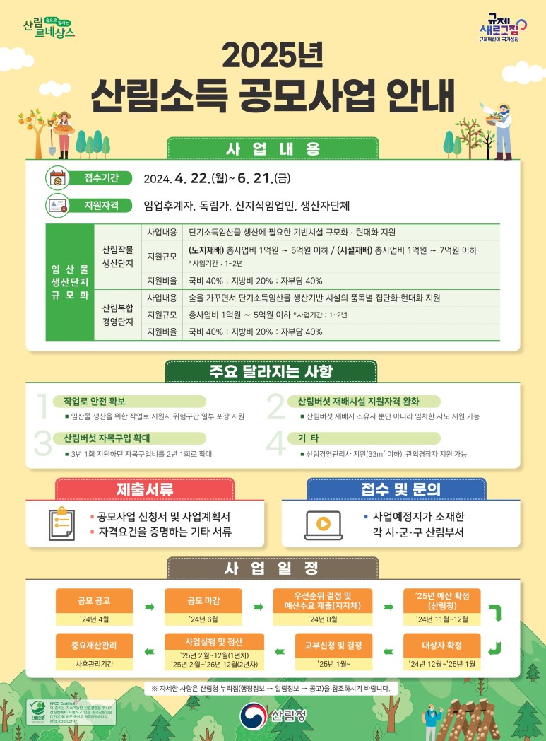 2025 임산물 생산단지 지원사업 신청하세요!