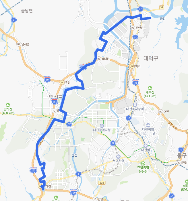 [대전] 704번버스 노선, 시간표 :  충남대, 대덕대, 한국기계연구원, 신탄진역
