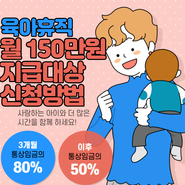 육아휴직 급여 월 150만원 지급 대상 신청방법 바로가기