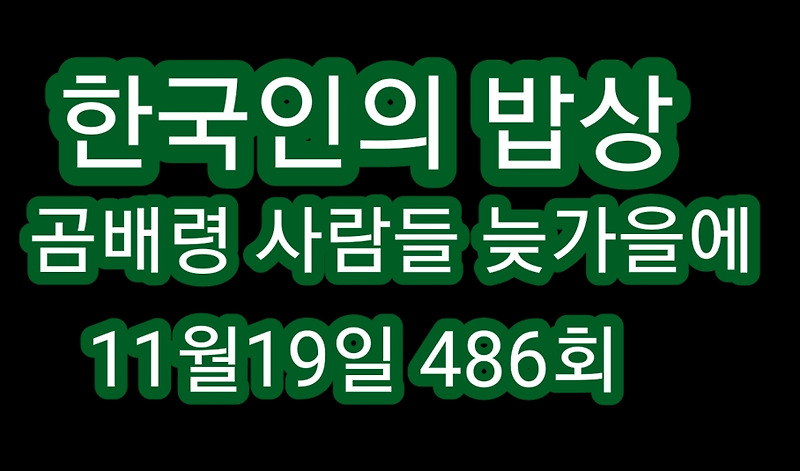 한국인의 밥상 11월 19일 정보 곰배령 황태 오작골 산나물 설피 마을 정보 한국인의 밥상 486회