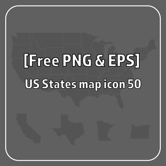 [Free PNG & EPS] US States map icon 50. 미국 주별 무료이미지