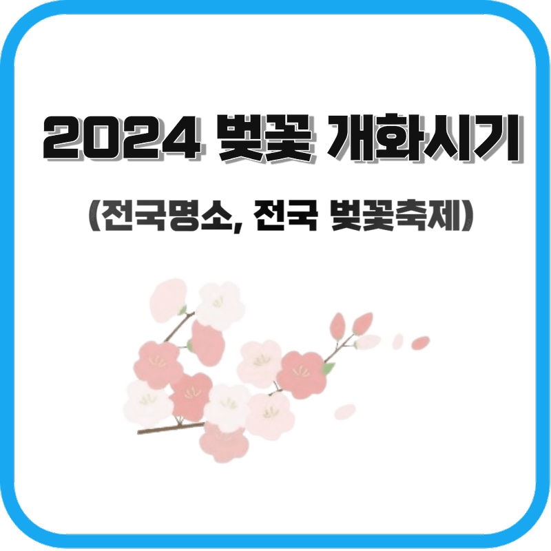 2024 벚꽃 개화시기(전국명소, 전국 벚꽃축제)