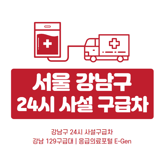 서울 강남구 24시간 사설구급차 비용요금 | 119응급차 129구급대 번호