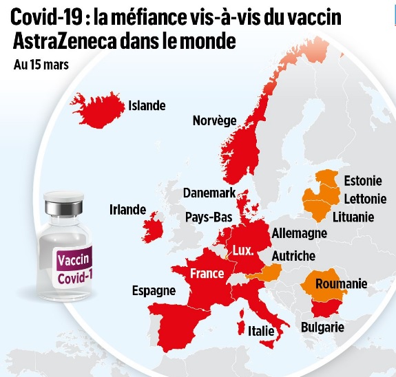 AZ 백신 중단 총 16개국 현황입니다.