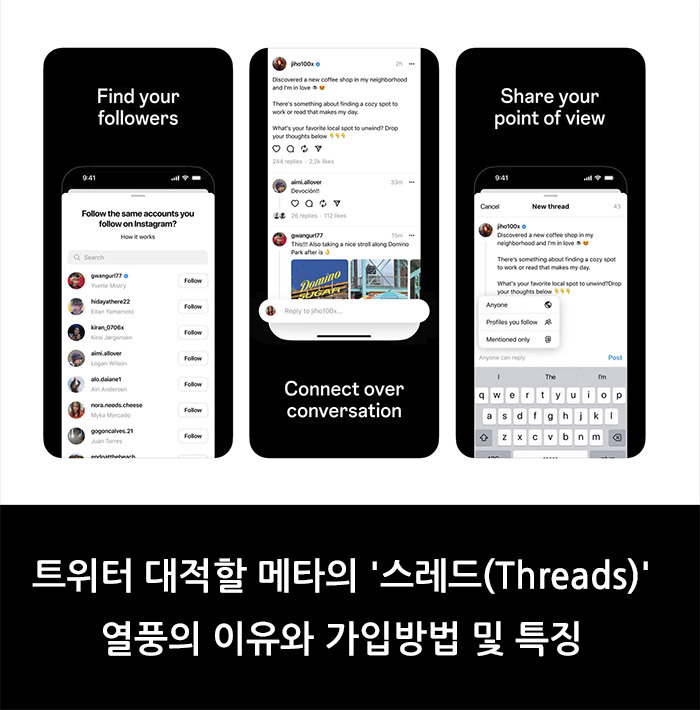 스레드(Threads) 열풍의 이유와 가입방법 및 특징