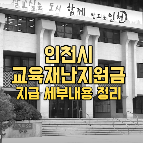 인천시 교육 재난지원금 지급 세부내용 정리