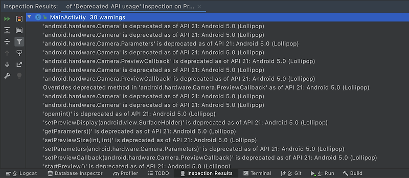 [Android] 소스 내에서 deprecated된 메소드 찾기