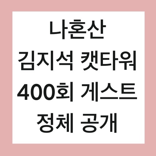 나혼자 산다 김지석 고양이 집사 캣워커 400회 게스트 정체