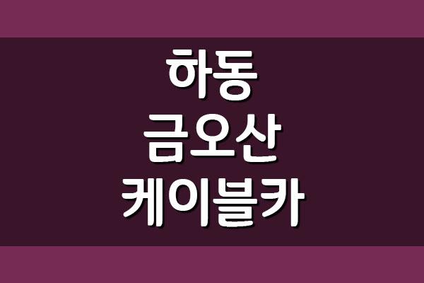 하동 금오산 케이블카 요금 운영시간 정보