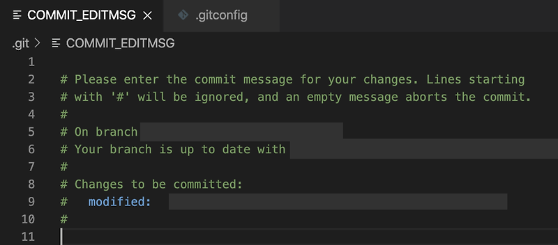 VSCODE에서 GIT commit message vim으로 띄우기 설정