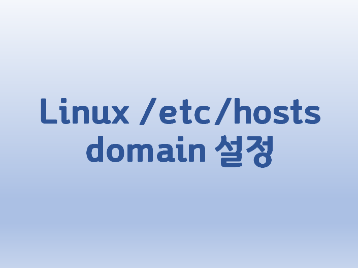 [Linux] 리눅스 /etc/hosts domain 설정 방법